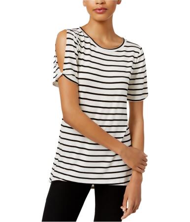 Bar Iii Womens Cold-Shoulder Knot Basic T-Shirt - S