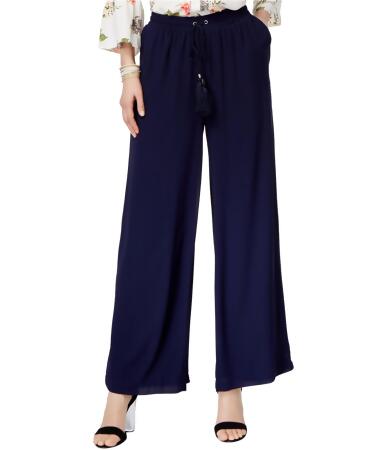 Ny Collection Womens Drawstring Waist Casual Wide Leg Pants - L