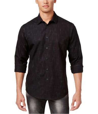 I-n-c Mens Non-Iron Faded Slash Button Up Shirt - M