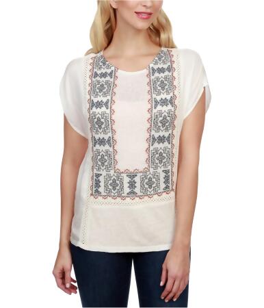 Lucky Brand Womens Embroidered Pullover Blouse - XL