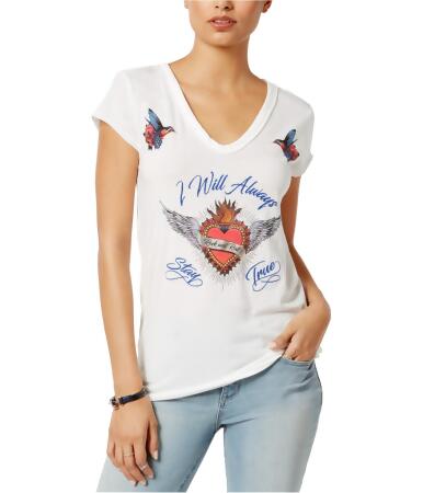 William Rast Womens Viva Sacred Heart Graphic T-Shirt - M