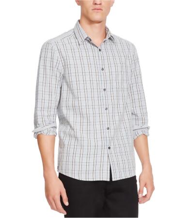 Kenneth Cole Mens Classic Check Button Up Shirt - L