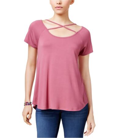 Hippie Rose Womens Criss Cross Basic T-Shirt - M