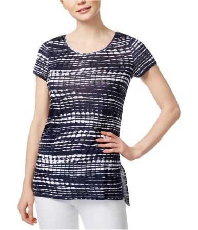 Kensie Womens Lane Print Basic T-Shirt - XL