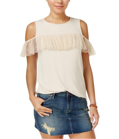 Gypsies Moondust Womens Ruffle Trim Knit Blouse - S