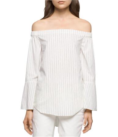 Calvin Klein Womens Striped Kimono Top Blouse - M