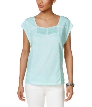 Style Co. Womens Lace Eyelet Basic T-Shirt - XL