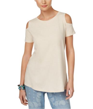 Style Co. Womens Cold Shoulder Basic T-Shirt - L