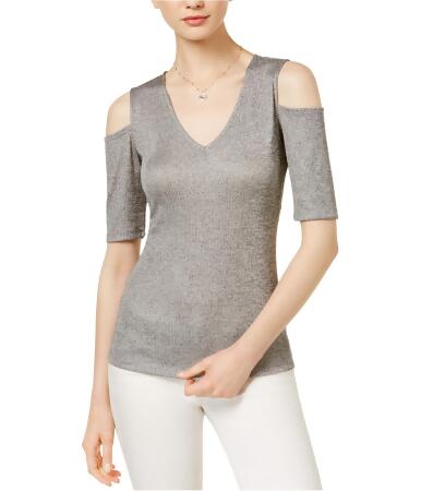 Bar Iii Womens Ribbed Knit Blouse - L