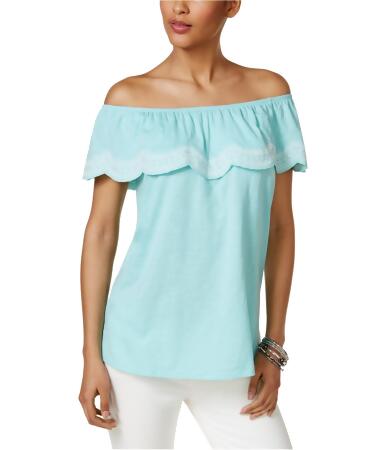 Style Co. Womens Ruffled Knit Blouse - L