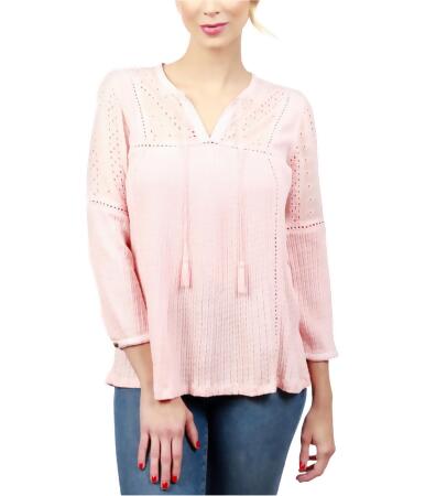 Lucky Brand Womens Embroidered Peasant Blouse - XS