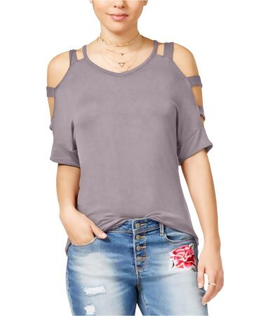 Hippie Rose Womens Caged Shoulders Basic T-Shirt - XS