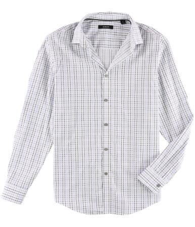 Alfani Mens Illusion Grid Button Up Shirt - M