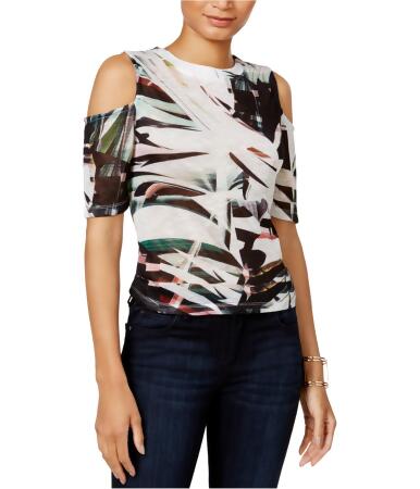 Bar Iii Womens Printed Knit Blouse - S