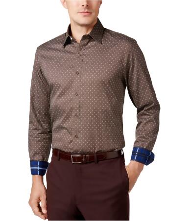 Tasso Elba Mens Jagger Dot Button Up Shirt - L