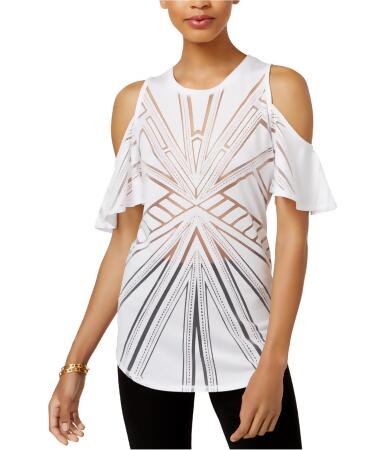 Bar Iii Womens Sheer Burnout Knit Blouse - M