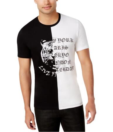 I-n-c Mens Spliced Graphic T-Shirt - L