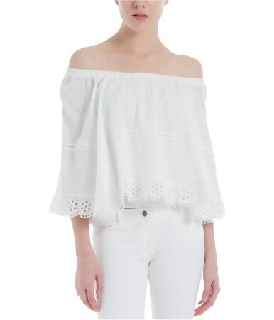 Max Studio London Womens Lace Hem Knit Blouse - M