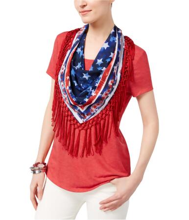 Style Co. Womens American Dreams With Scarf Basic T-Shirt - L