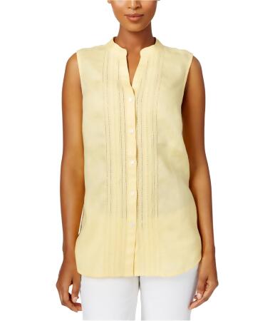 Charter Club Womens Linen Button Up Shirt - S