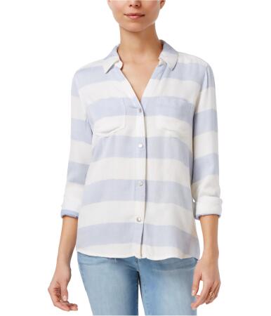 Maison Jules Womens Striped Button Up Shirt - M