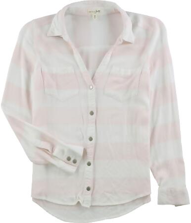 Maison Jules Womens Striped Button Up Shirt - XL