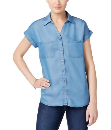 Style Co. Womens Denim Button Up Shirt - XS