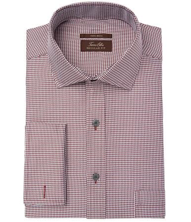 Tasso Elba Mens Houndsooth Button Up Dress Shirt - 18