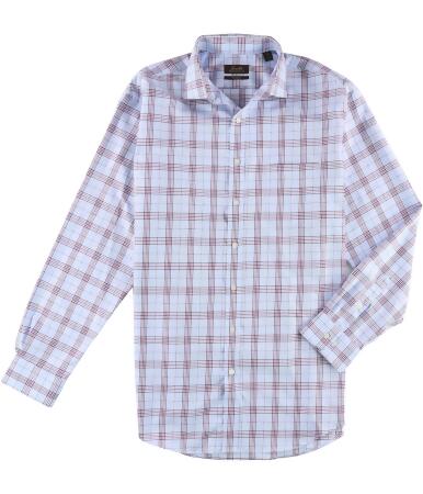 Tasso Elba Mens Non-Iron Windowpane Button Up Dress Shirt - 17