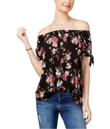 Hippie Rose Womens Tie-Sleeve Pullover Blouse - L