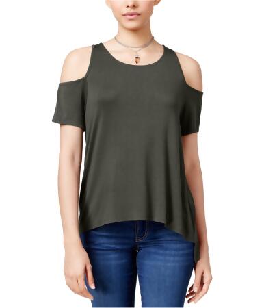 Hippie Rose Womens Cold Shoulder Basic T-Shirt - XL