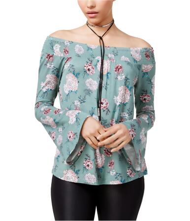 Ultra Flirt Womens Floral Pullover Blouse - L