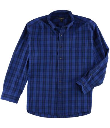 Club Room Mens Wrinkle Resistant Plaid Button Up Dress Shirt - 18