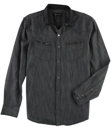 I-n-c Mens Chambray Dual Pocket Button Up Shirt - M