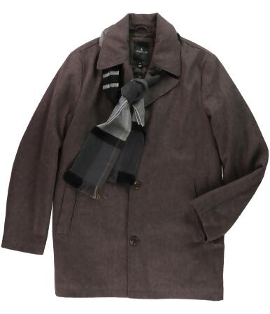 London Fog Mens Wool-Blend With Scarf Pea Coat - LT