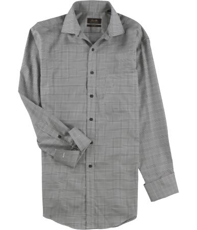 Tasso Elba Mens Classic Mirco-Houndstooth Button Up Dress Shirt - 15