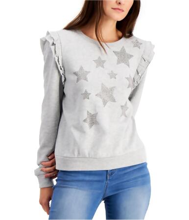 I-n-c Womens Ruffled Star Sweatshirt, Style # 100107991B - Large