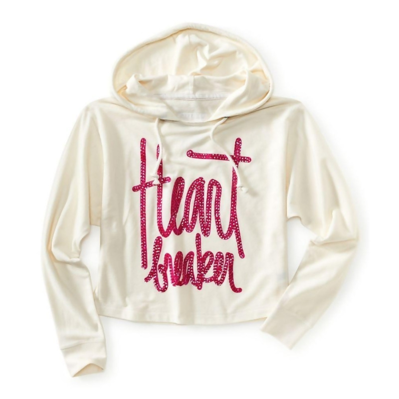 Aeropostale Womens Sequined 97 Hooded Hoodie Sweatshirt