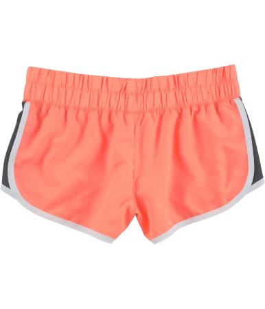 Aeropostale Womens Neon Stripe Athletic Workout Shorts, Orange, X-Large