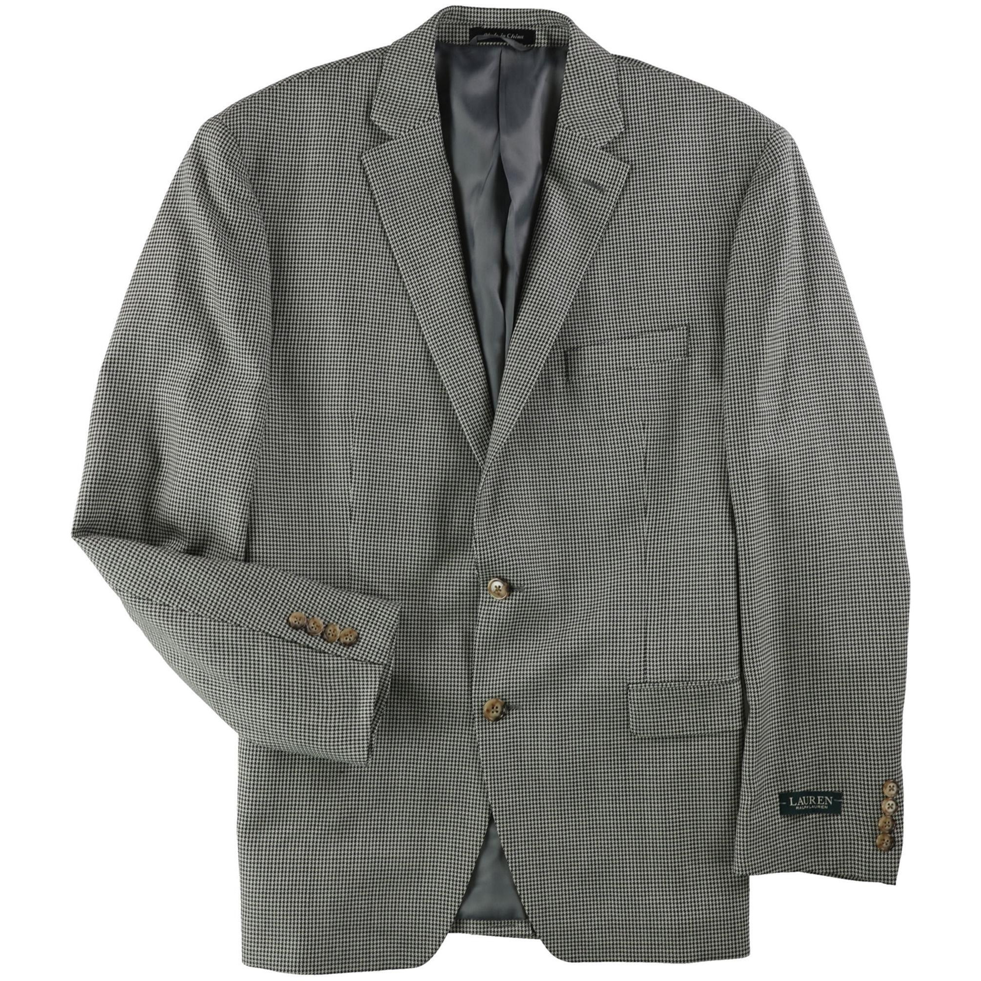 Ralph Lauren Mens Houndstooth Two Button Blazer Jacket, Style # LETO12DX1716 alternate image
