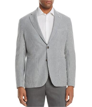 Lubiam Mens Cotton Linen Stripe Two Button Blazer Jacket, Style # SS182832857051 alternate image