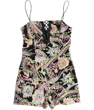 GUESS Womens Embroidered Romper Jumpsuit, Style # W82D82R7EW0 alternate image