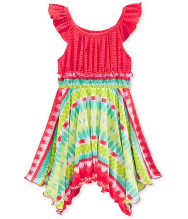 Sweet Heart Rose Girls Flutter-Sleeve Tie Dye Tank Dress, Style # 2162171S alternate image