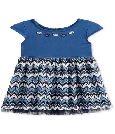 Sweet Heart Rose Girls Denim Crochet Shift Dress, Style # 3160371S alternate image