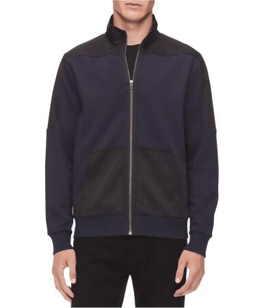 Calvin Klein Mens Mixed Media Cardigan Sweater, Style # 40K6628 alternate image