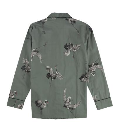 Nordstrom Mens Crane Pattern Button Down Pajama Shirt, Style # 007565 alternate image