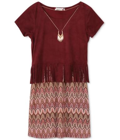 Speechless Girls Faux-Suede Knit A-line Dress, Style # F3671D01JJ2K alternate image