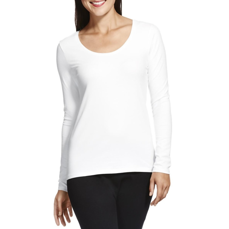 bonds bodies long sleeve scoop tee white xl