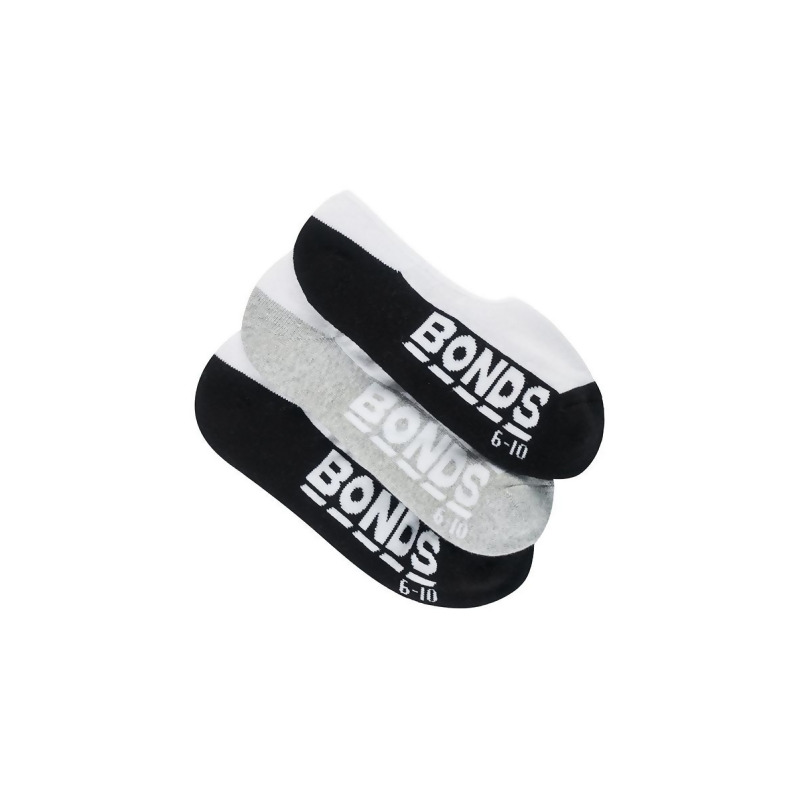 Bonds Mens Logo Sneaker Socks 3 Pack 
