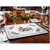 Four 'The Holly and the Ivy' Placemats with Six Free Coasters Four 'The Holly and the Ivy' Placemats with Six Free Coasters